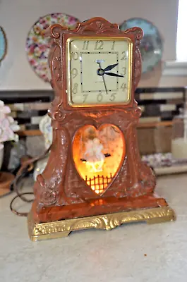 Vintage United Animated Mantle Clock - 2 Children On A Swing • $95