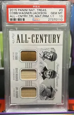 PSA 10 Ty Cobb Honus Wagner Shoeless Joe One Of One 1/1 Game Used Bat Card T206 • $50000