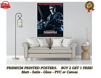 £5.78 • Buy Terminator 2 Classic Movie Poster Art Print Gift A0 A1 A2 A3 A4 Maxi