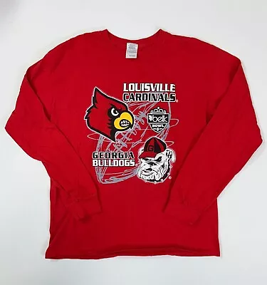 Vintage Belk Bowl T-Shirt NCAA Georgia Bulldogs Louisville Cardinals Men Large • $19.95