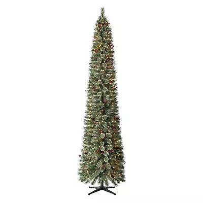 Home Heritage 9 Ft Pre-Lit Stanley Pencil Christmas Tree W/ Stand (Open Box) • $180.09
