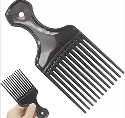 2x Plastic Afro Hair Comb Wide Long Tooth Comb For Curly Hair Pro Styling • £3.49