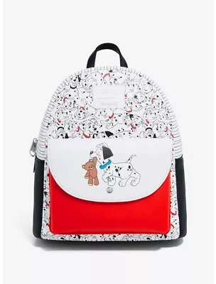 Loungefly Disney 101 Dalmatians Teddy Bear Black White Red Mini Backpack NWT • $69.99