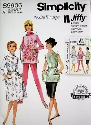 Aprons Jiffy 1960's Vintage Style Size XS-XL Simplicity 9906 Sewing Pattern • $10.99