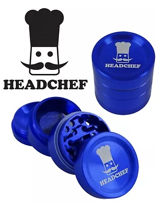 BLUE Headchef Grinder 30mm Tobacco Herb 4 Piece Metal Premium Classic Shredder • £8.99