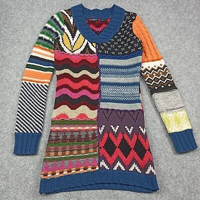 Desigual Womens Jumper Dress Size M - 38 Geometric 10% Wool Sweater Medium • £35.99