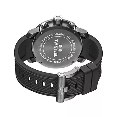 TW Steel Men's Quartz Watch With Black Dial Chronograph Display And Black Silico • £189.34