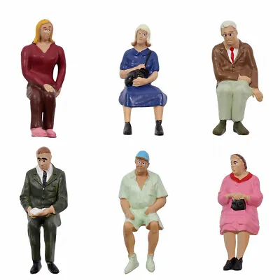 P2511 6pcs G Scale Figures 1:22.5-1:25 All Seated  Painted People Model Railway • £10.79