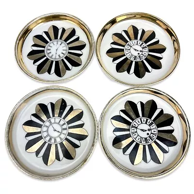 James R. Summers Designs SET OF 4 Fornasetti Style Sunburst Clock COASTERS 3610 • $59.99