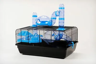 Hamster Cage Blue Plastic With Tubes Brand New Single Tier - The Landmark • £40.49