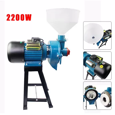 Electric Grinder Feed Flour Mill Grain Corn Wheat Wet Cereal Machine 2.2KW 110V/ • $178.60