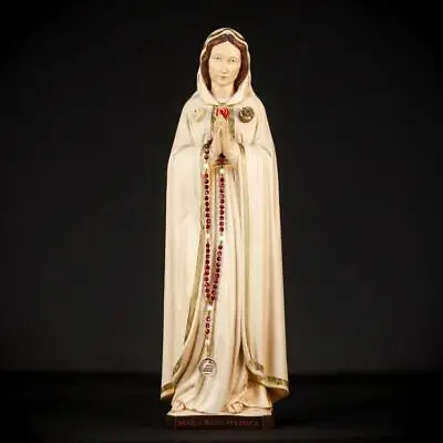 Maria Rosa Mystica Statue | Virgin Mary Figure | Vintage Wooden Madonna | 18.9 _ • $765