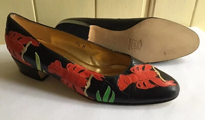$59.50 • Buy ZALO 7.5 M Black/Red Lobster Print Shoes Low Pumps Mint Condition $200 Retail