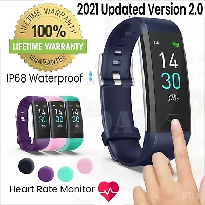 Bluetooth Smart Bracelet Fitbit Style Heart Rate Monitor Watch Pedometer Tracker • $33.90