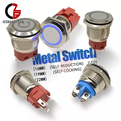 Spherical Self Reset Momentary Metal Push Button Switch 16mm/19mm/22mm 250V 5A • $3.35