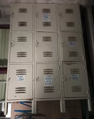 Vintage Gym Lockers Republic Steel Canton Ohio Commercial Grade School 9 Units • $50