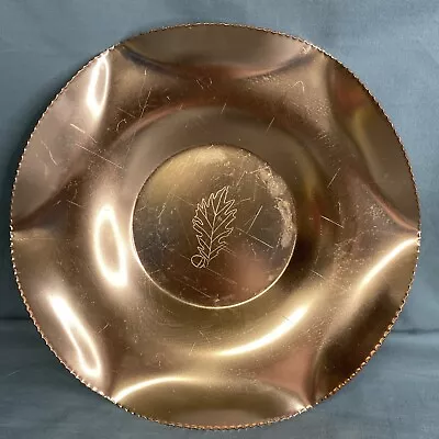 Vintage Aluminum Mauve Leaf Dish Scalloped Edge 8.5” • $14.25