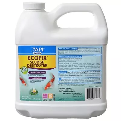 API POND ECOFIX SLUDGE DESTROYER Pond Cleaner 64 OZ BOTTLE: NEW • $65.98