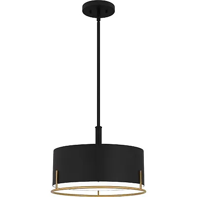 Quoizel QP5580MBK Chalfont 3 Light 15 Inch Matte Black Pendant Ceiling Light • $175