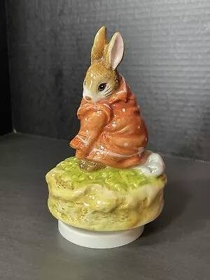 Beatrix Potter Schmid 1985 Poorly Peter Rabbit Figurine Turning Music Box Works • £14.54