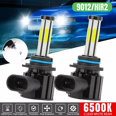 6-sides 9012 HIR2 LED Headlight Bulbs Kit High Low Beam Super Bright 6500K White • $19.48