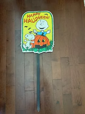 Halloween Peanuts Charlie Brown Snoopy Outdoor Yard Sign Outside Decor Art Prop • $30