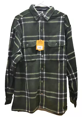 Moose Creek Men’s Plaid Flannel Long Sleeve Shirt Spruce (Green/White M) NWT • $26.45