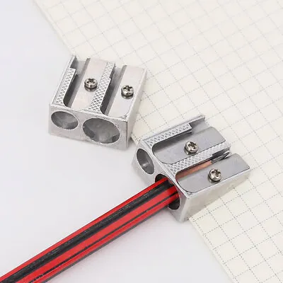 Stationery Pencil Sharpener Double Hole Metal Bevelled Double Hole Sharpener • $2.70