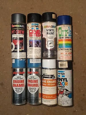 USED Lot Of 8 Vintage Spray Paint AUTO Cadillac Blue Cast Blast Car Truck EnginE • $60