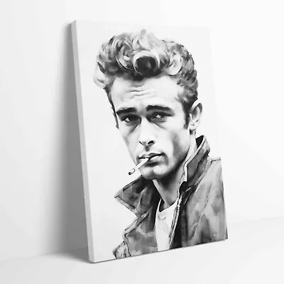 James Dean Portrait Art Stretched Canvas Or Poster Print Wall Art ~ More Size • £12.99