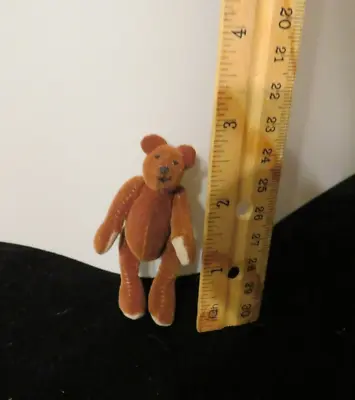 Miniature Tiny Teddy Bear 3  Jointed By Thumbkin Treasures NEW!   #962 NOS • $8.99