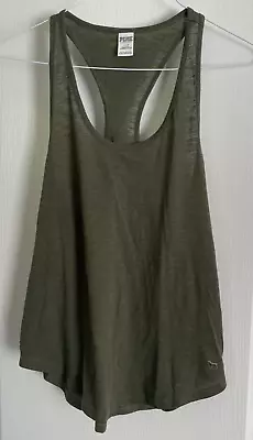 Pink Victoria's Secret Tank Top Racerback Sleepwear Olive Green Large Cotton • $7.99