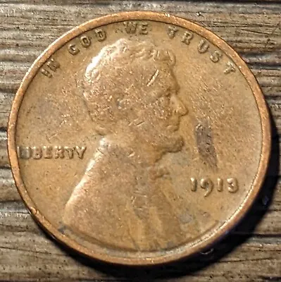 A Nice Vintage 1913 P Lincoln Cent G - VF  From Estate Sale No Junk Or Problems • $1.99