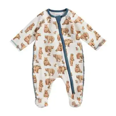 Mud Pie H1 The Great Outdoors Bear Print Sleeper 11340031 Choose Size • $23.79