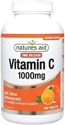 Natures Aid Vitamin C Time Release 1000 Mg Immune Support 180 Tablets • £14.51