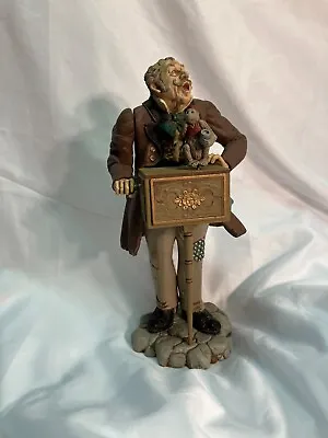 Vintage 1982 Hallmark Musical Organ Grinder & Monkey Figurine 8 1/2  Has Music • $15