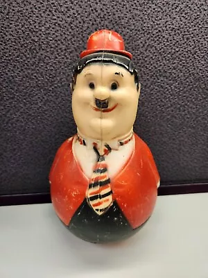 Vintage Oliver Hardy Plastic Musical Roley Poly Weeble From 1950s • £43.39