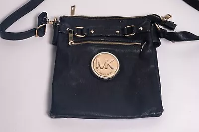 Michael Kors Satchel Black Leather Crossbody Shoulder Bag • $15