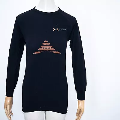 X-BIONIC Women's Longsleeve Black Crew Neck  Compression Thermo Pullover L/XL • £38.12