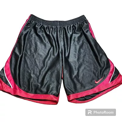 VTG Nike Basketball Uncompromising Excellence Black & Red Shorts Men's Size 2XL • $16