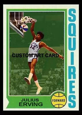 Virginia Squires Julius Erving  2024 / 1974-75 Custom Basketball Art Card • $6.28