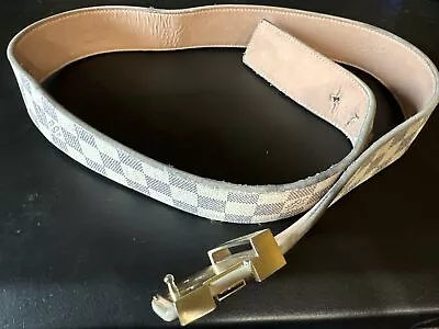 Louis Vuitton Damier Style White Belt USED Heavily Used As/IS • $21.50