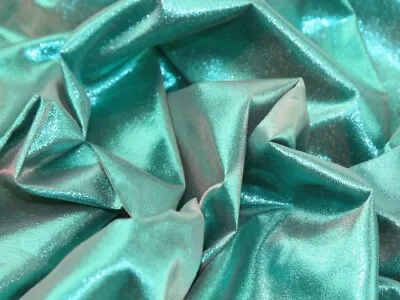 Minerva Paper Metallic Lame Fabric Green - Per Metre • £9.99