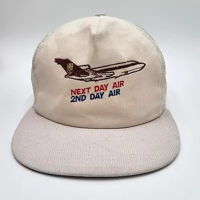 Vintage UPS United Parcel Service Hat Cap Snap Back White Airplane Mesh Mens  • $13.95