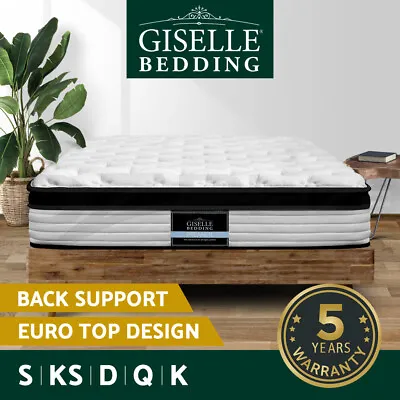 Giselle Mattress QUEEN DOUBLE KING SINGLE Bed Euro Top Spring Foam Medium Firm • $209.95