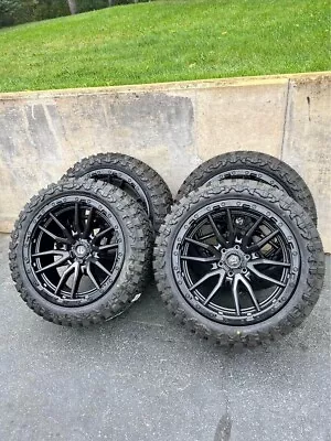 22x10 FUEL REBEL D679 MATTE BLACK WHEELS RIMS MT TIRES CHEVY GMC TOYOTA 6x139.7 • $3599