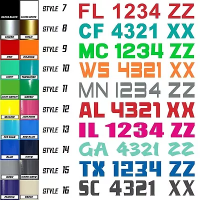 Boat Registration Numbers & Letters 2 Pack Custom 3  Boat & Jetski  Stickers 1CL • $15.97