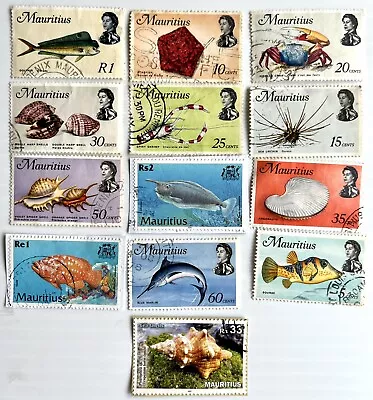 D33 Mauritius Postage Stamps Sea Creatures Fish Shells • $0.99