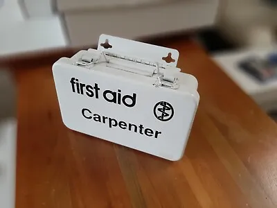 Vintage First Aid Carpenter Kit Metal Box - EMPTY Wall Mount All Original  • $39.99
