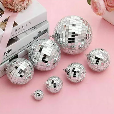 5-20CM Mirror Ball Disco Hanging Glitter Ball For DJ Dance Party Parties Silver • £7.99